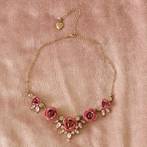 Sparkly Betsey Johnson Pink Statement Necklace